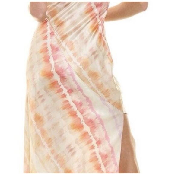AllSaints Melody Marea Sunset Tie-Dye Silk Slip Dress Watercolor Midi sz 8 US - Picture 3 of 15